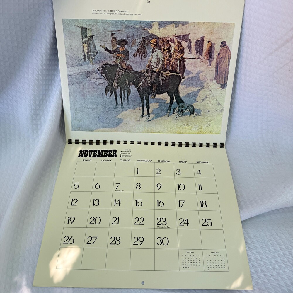 Vintage 1978 Frederic Remington Calendar 14 Full Color Western Art Prints - Picture 6 of 14